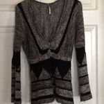 Free People Grey/black Nordic Cardigan Jacket S Photo 1