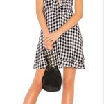 Rails Black & White Gingham Plaid Front Tie Cutout Sleeveless Mini Dress Small Photo 0