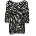 Anthropologie Moth Sweater Dress Womens MP Black Gray 3D Knit Tunic Boho Chic Photo 3