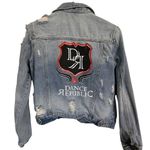 Mustard Seed  distressed Jean jacket size S - Dance Republic on back Photo 2