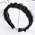 Loose Faux Hair Braided Headband (black/brown) Black Photo 0