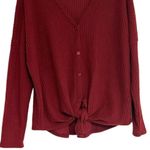 Live in the Moment  Tie Front Top Blouse Large Button Up Front Vneck Lightweight Photo 4