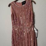 Mac Duggal NEW  70260 Rose Striped Floral Embellished Sleeveless Midi Dress Photo 10