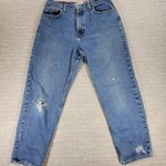 Gap Vintage  Jeans Womens 14 Blue Denim High Rise Classic Fit Ankle Distressed Photo 2