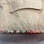 JDS COLLECTION,Women’s Leather Jacket, Tan, Large, Floral lining, Snap button Tan Photo 11