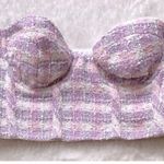 ZARA pink purple sweetheart zip up cropped corset top S Photo 3