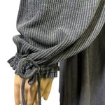 GiGio Gray Ribbed A Line Button Henley V Neck Long Sleeve Dress Oversized Small Photo 6