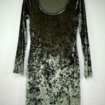 Forever 21 Crushed Velvet Velour Long Sleeve Scoop Neck Bodycon Mini Dress Small Photo 0