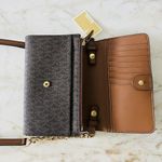 Michael Kors Jet Set Travel Brown Multi Leather Phone Crossbody Bag Photo 6