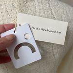 NWT Commense Floral Hollow Knit Crew Neck Long Sleeve Top Ivory L White Size L Photo 6