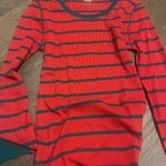 Old Navy Red and Green Striped Womens Long Sleeve Photo 0