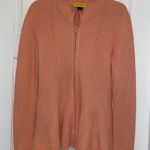 St. John Peach Zip front swing cardigan sweater Photo 0