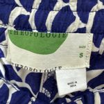 Anthropologie  Beaded Scalloped‎ Pants •S Blue White Side Stripe Rayon Photo 5