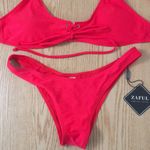 Zaful New Women’s 2Pc Tie-Up Bikini Swimsuit Cheeky Red Medium/6 Box 2 Photo 1