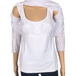 MIRACLEBODY by MIRACLESUIT white burnout fabric top over slimming tank top Large Photo 6