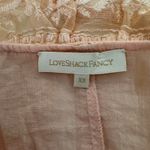 Love Shack Fancy Macey Crop Top XS Rosewater Pink Lace Ruffle Long Sleeve Blouse Photo 9