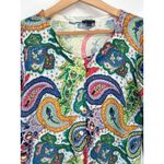 Talbots  Sweater Large Paisley Button Front Cardigan Lightweight Colorful Vibrant Photo 1