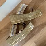 Italian Shoemakers Espadrilles Bronze Silver Wedges New Womens 8.5 Sandals Photo 4