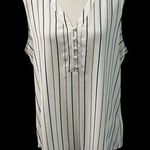 Maurice's NWT Pink/Black Striped Sleeveless V Neck Top Career Office Wear L Photo 0