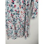 Garnet Hill Green Cotton by Blue Floral Wrap Front Dress Knee Length XL NWT Photo 2