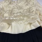 Talbots Midi Formal Event Mother Of Bride Dress Size 8 Vintage USA Ivory/Black Photo 7