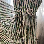 XOXO L tropical Green and White Striped Maxi Romper Photo 1