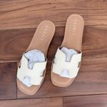 Esprit  Sandals Womens Size 7.5 M Off White Leather Leona Slide‎ Casual Slip On Photo 2