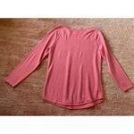Chico's  Women's Heathered Coral Crew neck Long Sleeve Curved Hem Sweater Size1/S Photo 6