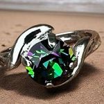 Handcrafted sparkly ring made with Swarovski crystal rhodium size 7.5 Silver Photo 1