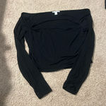 Bar III Black Off-Shoulder Long Sleeve Top Photo 0