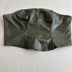 Wild Fable Women's  Olive Green Faux Leather Strapless corset Crop Top S Photo 1