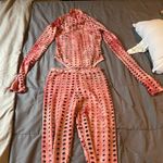 Jade Pink Tie Dye Mesh Cutout Bodysuit & Legging Set XS / Small Photo 4