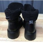 Steve Madden Reyen Platform Combat Boot Women's 7.5 Black Leather Lace Up Photo 2