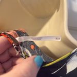 Free People  Black Orange Floral BOHO Flare Sleeve Bella Tunic Top medium Photo 4