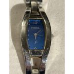 Fossil F2 Womens Silver Tone Blue Dial Rectangle Bracelet Wrist Watch ES-9387 Photo 1