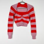 Marni Made In Italy Cropped Cutout Striped Wool Knit Stretch Pullover Sweater 40 Photo 0