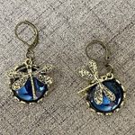 Blue Glass Vintage Boho Dragonfly Drop Earrings New Photo 5