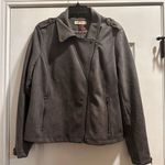 Solitaire  Womens Gray Faux Suede Moto Jacket  sz Medium NWOT Photo 0