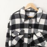 ZARA | White Black Buffalo Check Plaid Cropped Jacket | Size Large Photo 4
