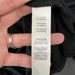 Chico's 0 US Small 4 Essential Tee Dress Asymmetrical Hem Black Midi Shift V-Neck Photo 10