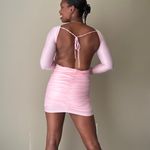 Lucy in the Sky Open Back Long Sleeve Pink Dress Size Large Photo 3
