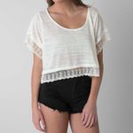 O'Neill lace embroidered loose oversized cropped top tee shirt Photo 3