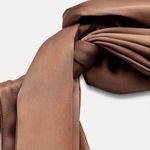 ZARA  maxi halter scarf satin plunge neck Brown  Evening Wedding Photo 11