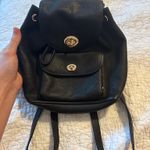 Coach  Mini Backpack Leather Turnlock Rucksack Black Photo 0