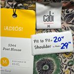 CAbi  Poet Blouse Floral Print Ruffle Sleeve V-Neck‎ Top Medium Photo 2