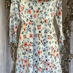 Loft  Floral‎ Mini Dress | Size 4 | Soft Blue Pink Bloom | Cottagecore Spring Photo 0