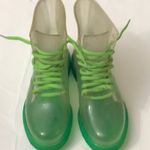 Rock & Candy Clear/Green Jelly Rain Boots Lace Up 6 Cabincore Fisherman Festival Green Photo 1