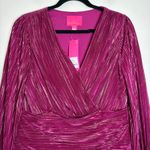 Lilly Pulitzer Jessamie Long Sleeve Foil Printed Crinkle Woven Dress Sz 8 Photo 2