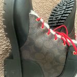 Coach LORRAINE Black/Mahogany Leather/Canvas Signature Lace Up Bootie 8 New Photo 9