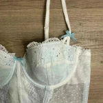 Victoria's Secret Victoria’s Secret I do corset baby blue/white bra size 36B Photo 2